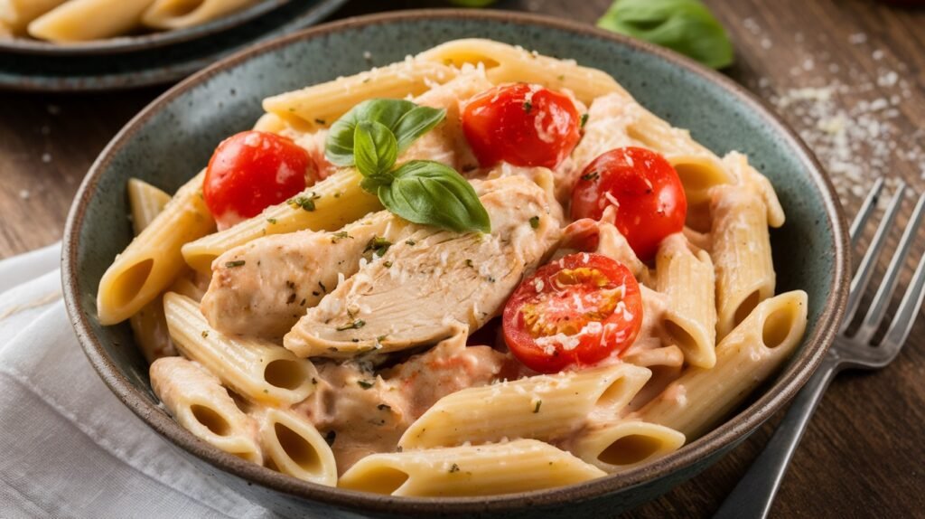 Chicken and Tomato Alfredo Penne