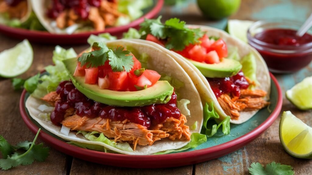 Cranberry BBQ Chicken Tacos