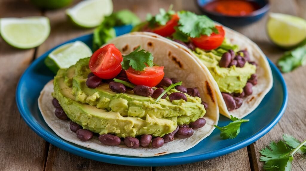 Creamy Avocado and Black Bean Tacos