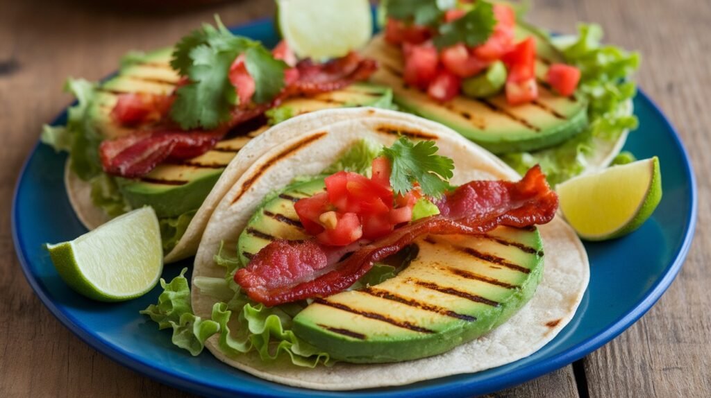 Grilled Avocado and Bacon Tacos
