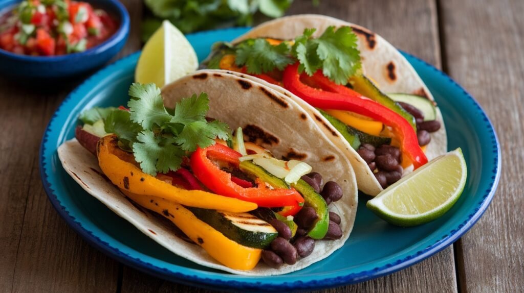 Grilled Vegetable and Black Bean Tacos