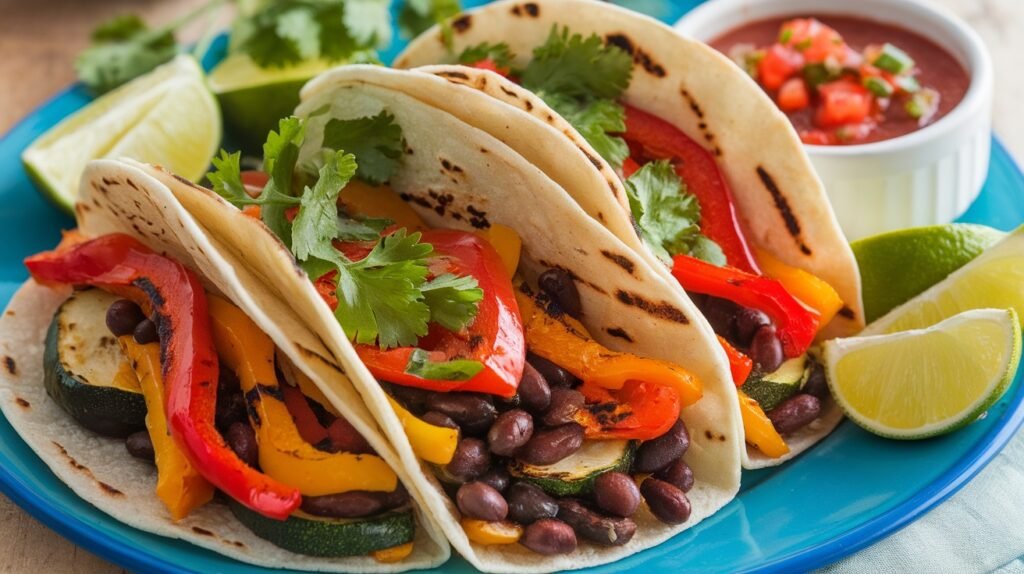 Grilled Veggie and Black Bean Tacos