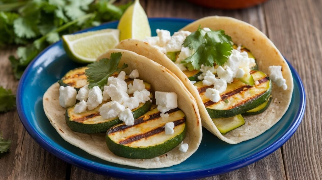 Grilled Zucchini and Feta Tacos