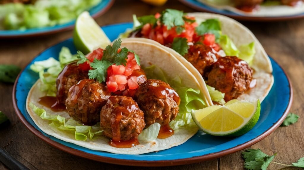 Hot Honey Meatball Tacos