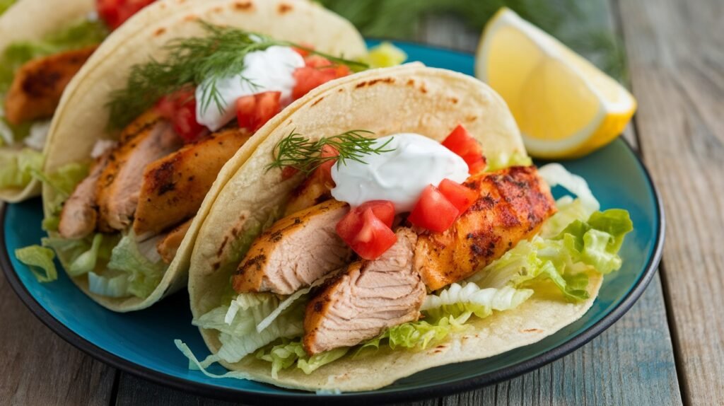 Lemon Dill Chicken Tacos