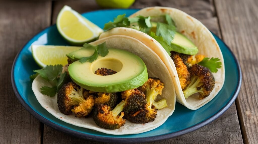 Roasted Broccoli and Lemon Tacos