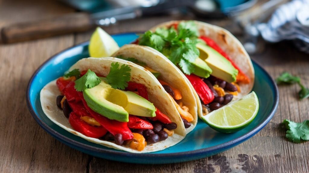 Roasted Red Pepper and Garlic Tacos