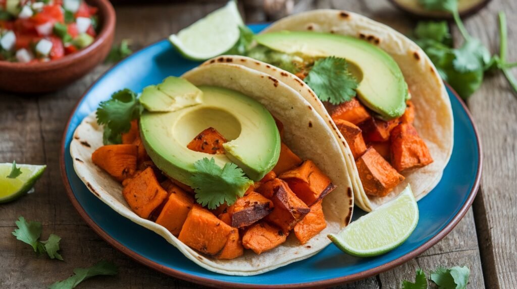 Spicy Sweet Potato Garlic Tacos
