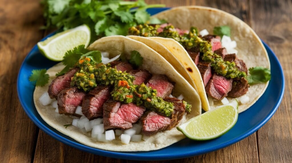 Steak and Chimichurri Tacos