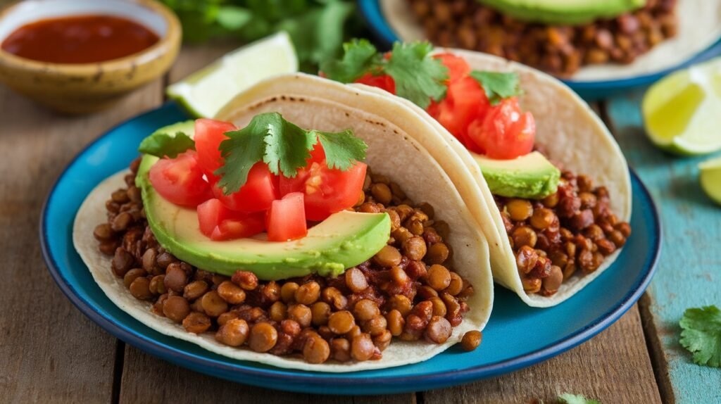 Sweet BBQ Lentil Tacos