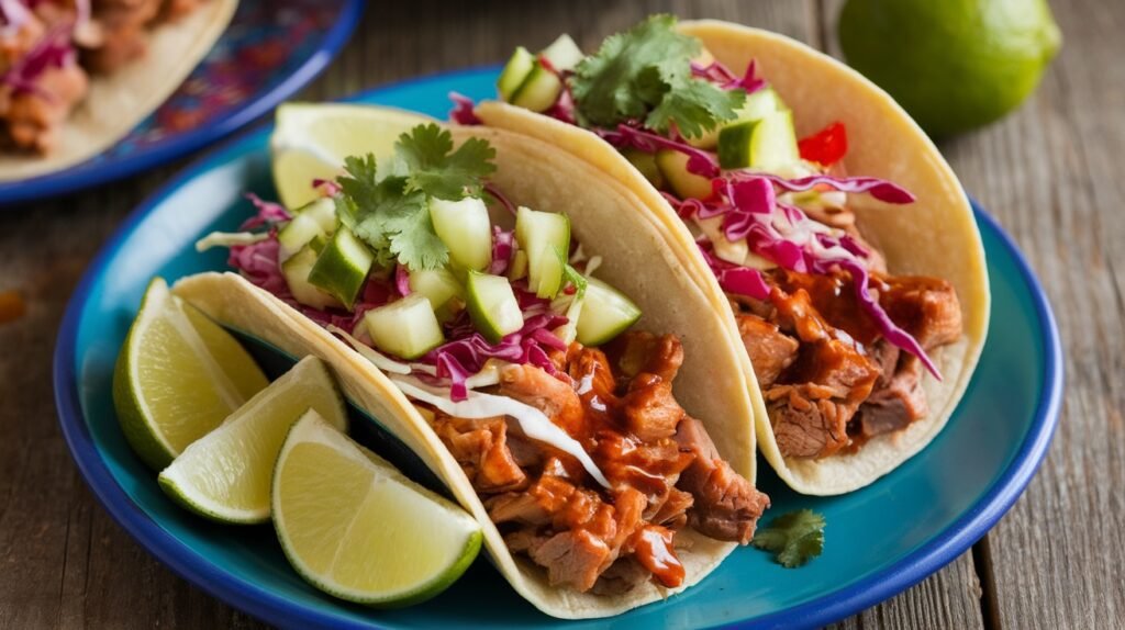 Sweet Soy Glazed Pork Tacos