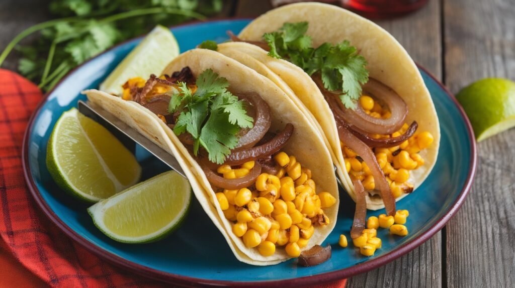 Sautéed Onion and Roasted Corn Tacos