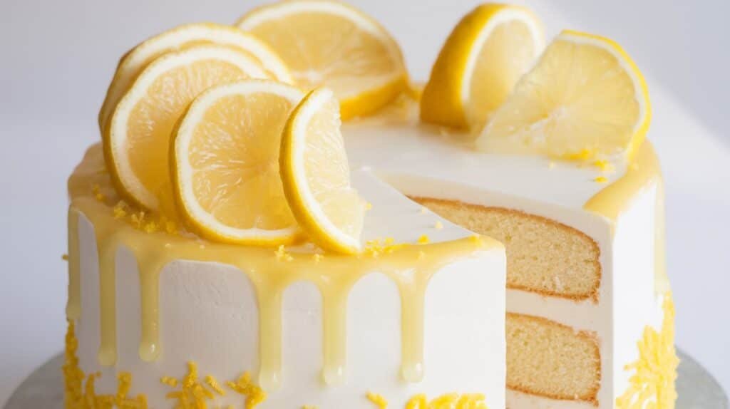 White Cake with Lemon Glaze