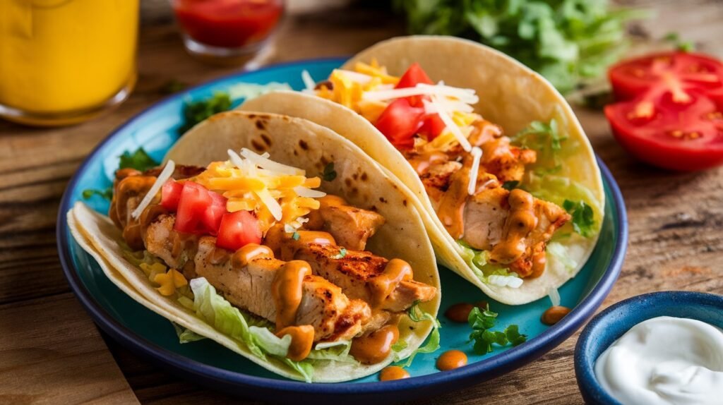 Spicy Honey Mustard Chicken Tacos