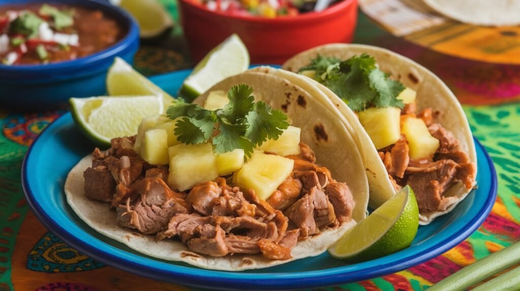 Spicy Pineapple and Cilantro Pork Tacos