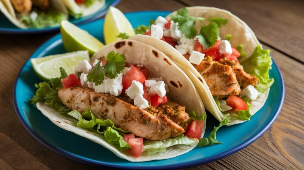 Red Pepper Pesto Chicken Tacos