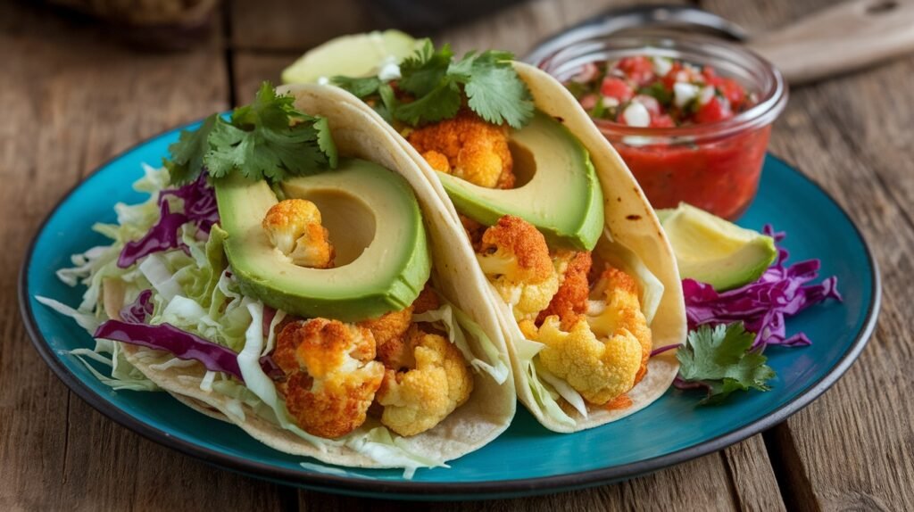 Roasted Garlic Cauliflower Tacos