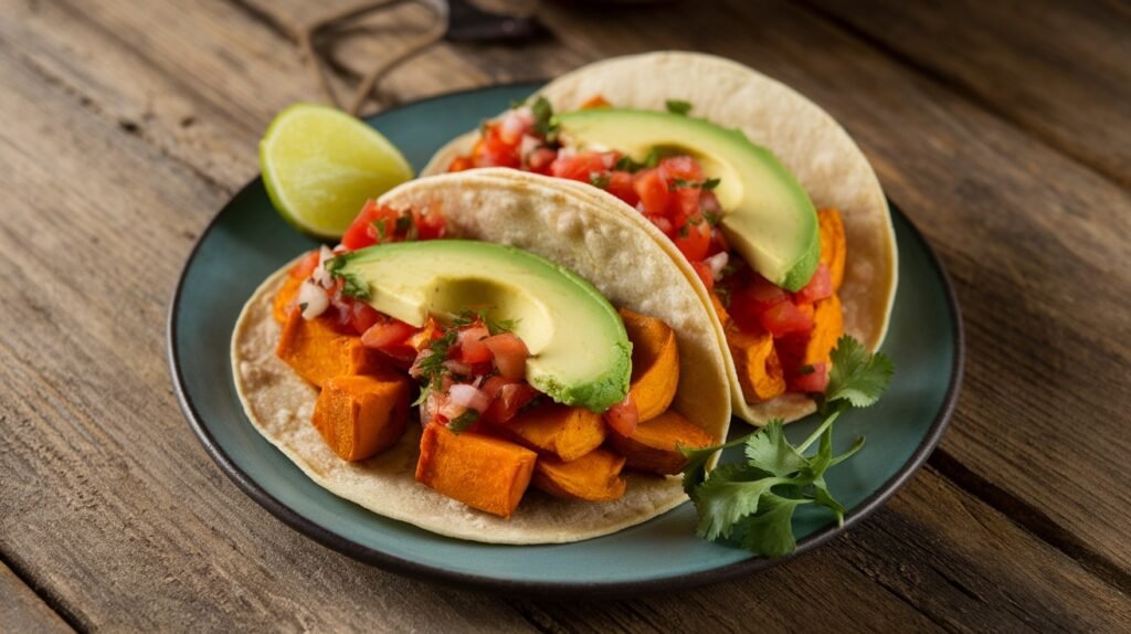Roasted Sweet Potato Salsa Tacos