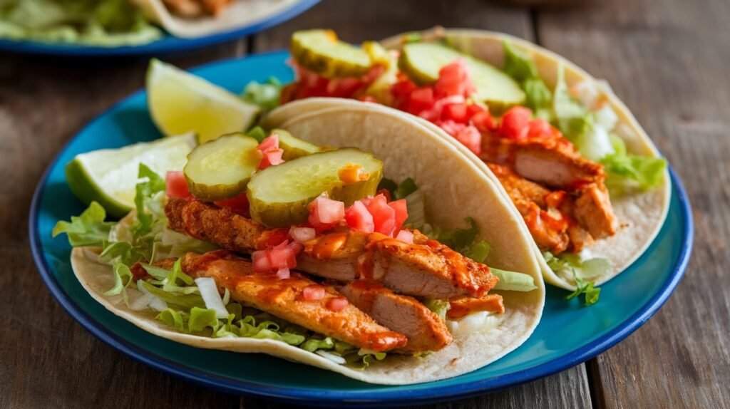 Spicy Pickle Chicken Tacos