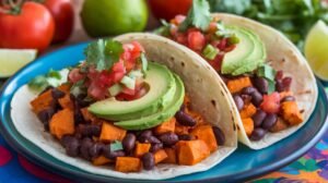 Sweet Potato and Black Bean Salsa Tacos