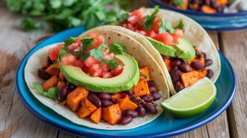 Spicy Sweet Potato and Black Bean Tacos
