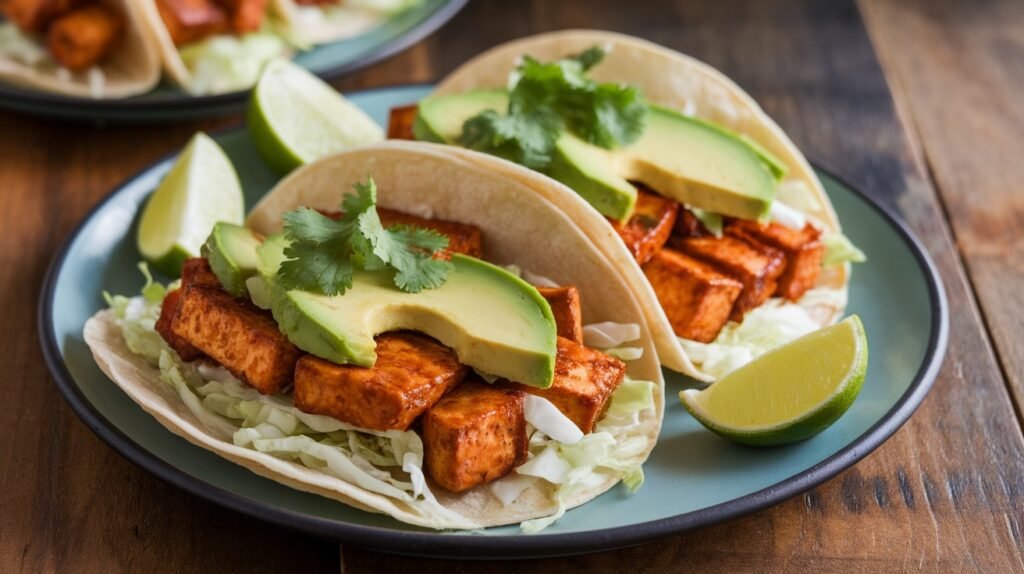 Smoky Maple Glazed Tofu Tacos