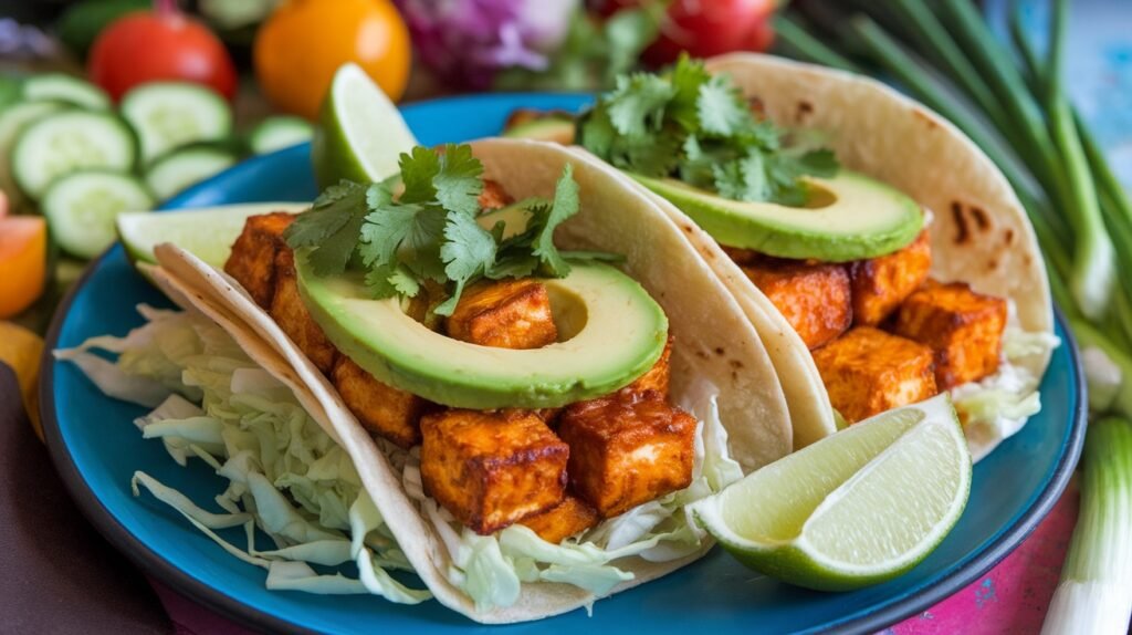Spicy Teriyaki Tofu Tacos