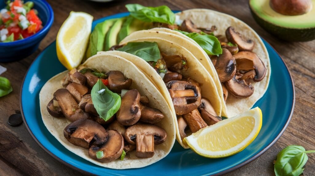Lemon Basil Mushroom Tacos