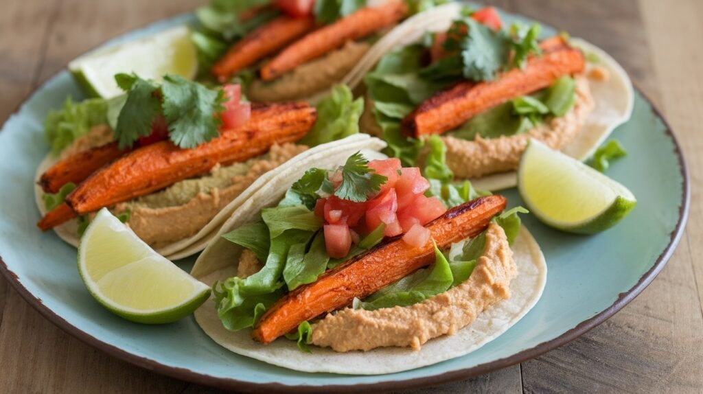 Carrot and Hummus Tacos