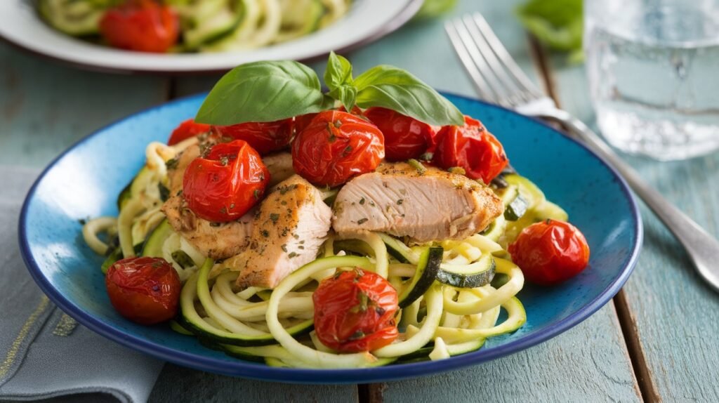 Chicken and Roasted Tomato Zoodles