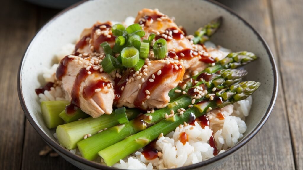 Chicken and Asparagus Rice Bowl