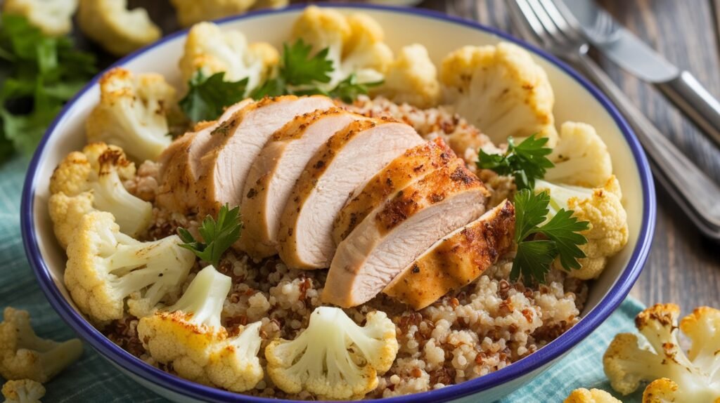 Chicken and Roasted Cauliflower Bowls