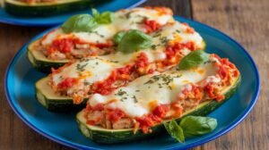 Chicken and Zucchini Parmesan Boats