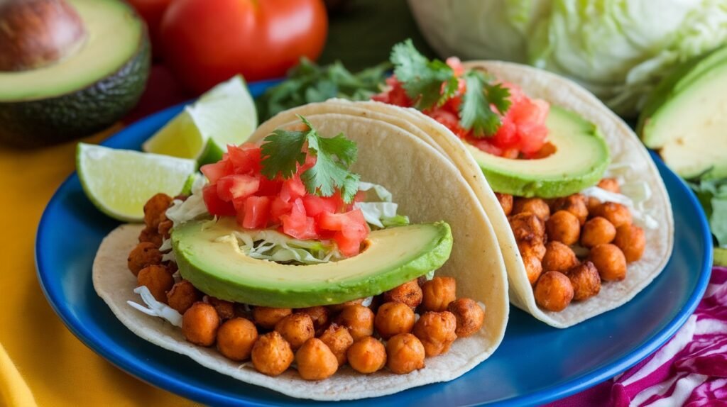Roasted Chickpea and Avocado Tacos