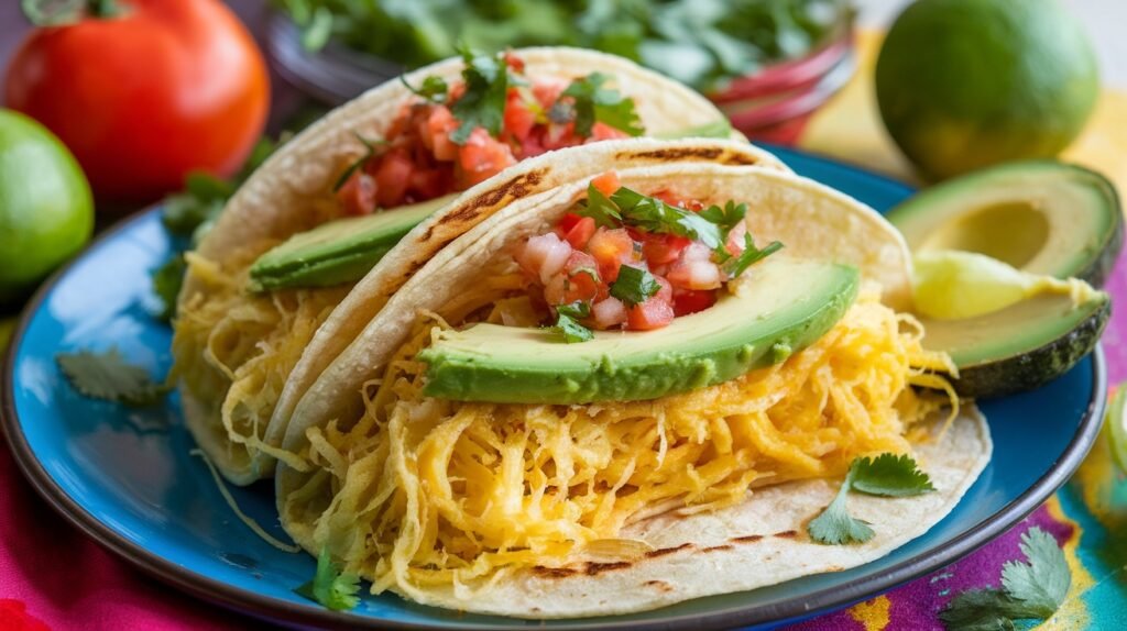 Spaghetti Squash Parmesan Tacos