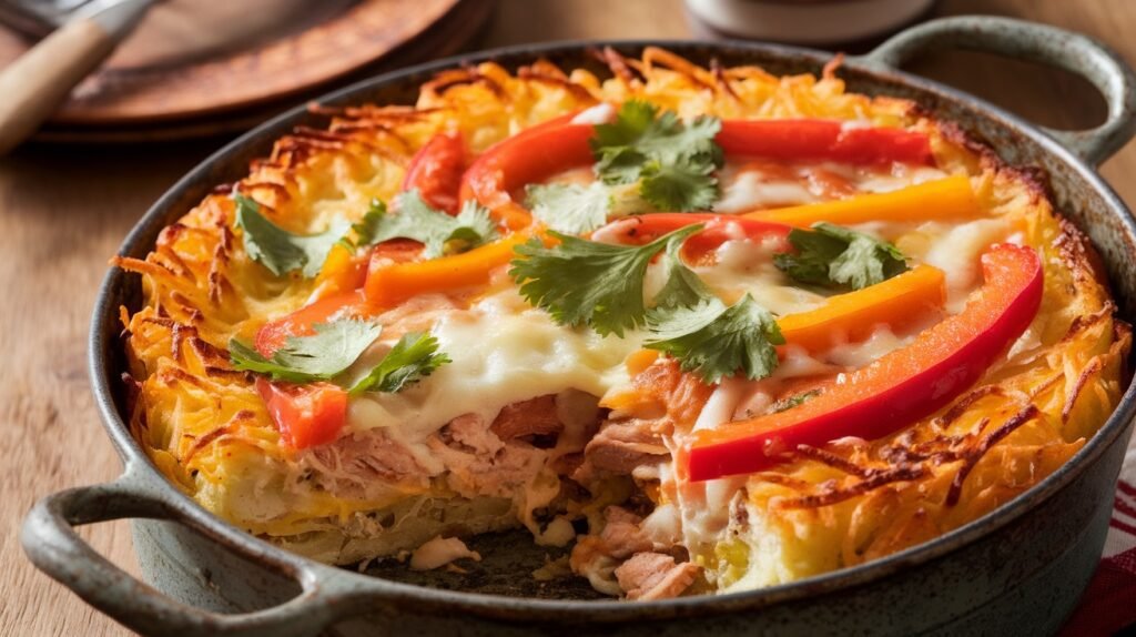 Chicken Fajita Hash Brown Bake