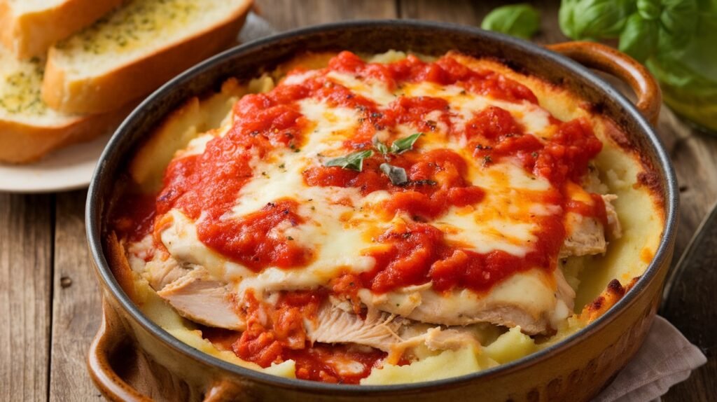 Chicken Parmesan Potato Bowl Bake