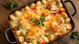 Chicken Pot Pie Gnocchi Bake