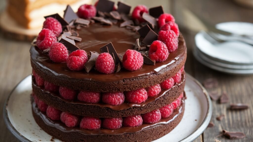Dark Chocolate Raspberry Cake