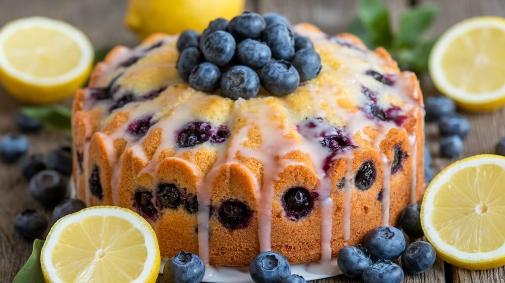 Blueberry Lemon Drizzle Cake