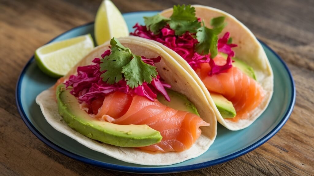 Smoked Salmon and Avocado Tacos