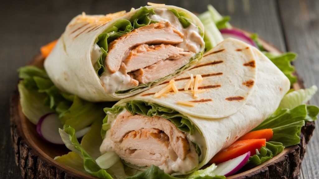 Chicken Caesar Alfredo Wraps