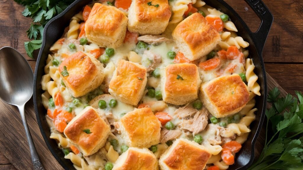 Chicken Pot Pie Pasta Skillet