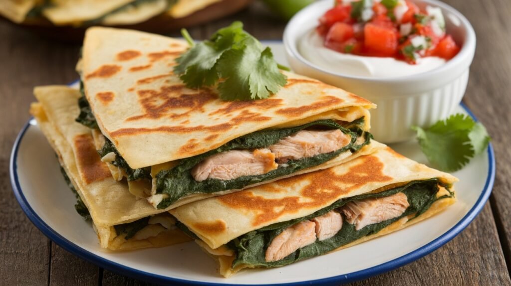 Chicken and Spinach Parmesan Quesadillas