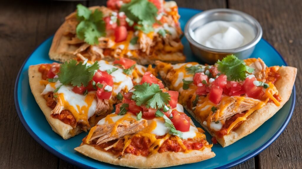 Chicken Taco Flatbread Pizzas