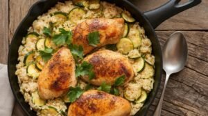 Chicken and Zucchini Rice Skillet