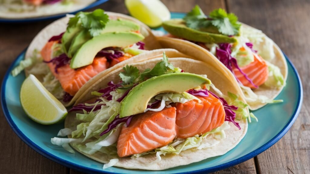 Garlic Lime Salmon Tacos