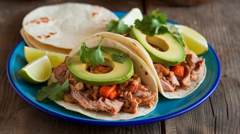 Lime Avocado Pork Tacos