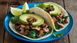 Sautéed Mushrooms and Spinach Tacos