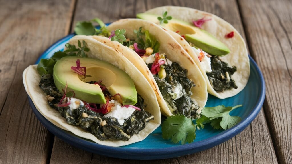 Sautéed Spinach and Ricotta Tacos